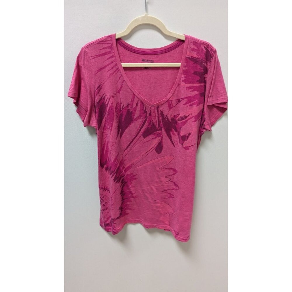 Columbia Hot Pink Short-Sleeve Printed T-Shirt